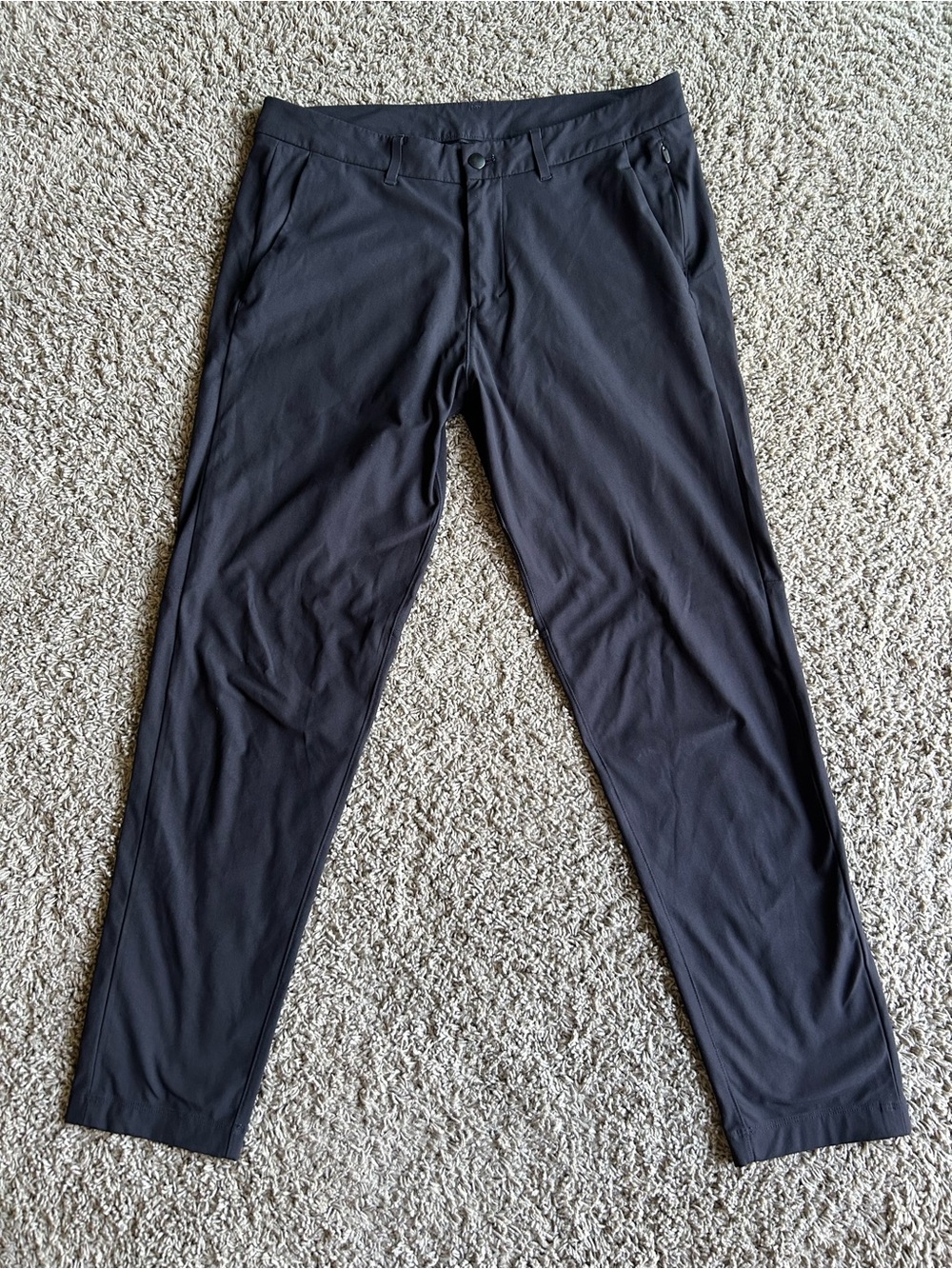 Lululemon ABC Pants Mens 34(36x30)Black Classic Casual 5 Pocket Warpstreme Chino